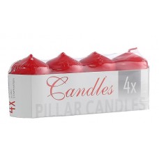 Набор декоративных свечей красных Rak 4х6 см 4 шт (40/60-030rak)