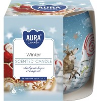 Свеча новогодняя ароматическая в стекле Зима 7 см (sn71s-01new)