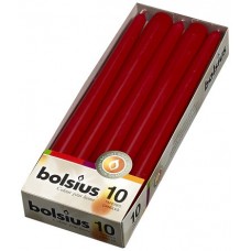 Свеча коническая бордовая Bolsius 24,5 см 10 шт (s30-036Б)