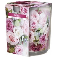 Свеча ароматизированная в стекле Bispol Розы 7,8 см (sn72s-02)