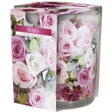 Свеча ароматизированная в стекле Bispol Розы 7,8 см (sn72s-02)