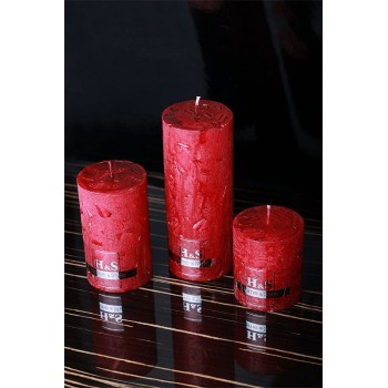 Свеча рустик красная 60х100мм цилиндрическая