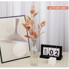 Искусственные листья эвкалипта цвет осенний красный 48 см