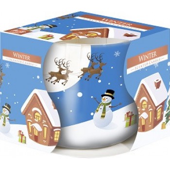 Свеча ароматическая в стекле Bispol Зима 7 см (sn71s-01)