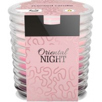 Аромасвеча трехцветная в фактурном стекле Bispol восточная ночь 8 см (snw80-272)