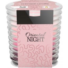 Аромасвеча трехцветная в фактурном стекле Bispol восточная ночь 8 см (snw80-272)