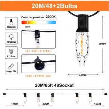 Светодиодная гирлянда водонепроницаемая 20 м 48 ламп