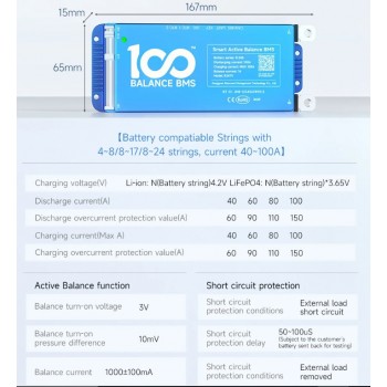 Smart bms daly 100balance 8s-17s 200A БМС BT+RS485+CAN+WIFI