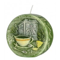 Свічка диск ароматичний зелений чай 9,5 см