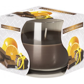 Свеча ароматическая в стекле шоколад апельсинBispol 7 см (sn71-340)