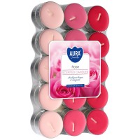 Свеча чайная ароматизированная Bispol Роза 1.5 см 30 шт (p15-30-78)