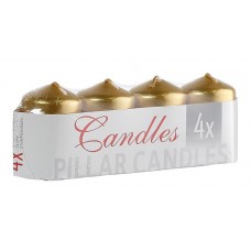 Набор декоративных свечей золотистых Rak 4х6 см 4 шт (40/60-213rak)