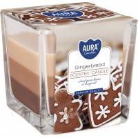 Свічка ароматизована триколірна пряники 8 см snk80-346