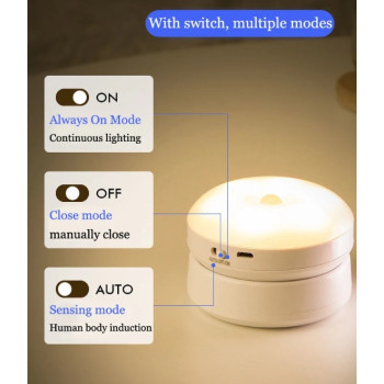 Світлодіодний led світильник з акумулятором і датчиком руху на магніті 8 см