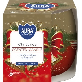 Свеча ароматическая в стекле Bispol Рождество 7 см sn71s-02