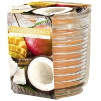 Аромасвеча в фактурном стекле Bispol манго-кокос 8 см (snw80-1-316)