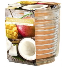 Аромасвеча в фактурном стекле Bispol манго-кокос 8 см (snw80-1-316)