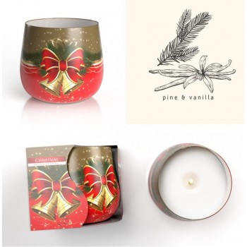 Свеча ароматическая в стекле Bispol Рождество 7 см sn71s-02