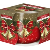 Свеча ароматическая в стекле Bispol Рождество 7 см sn71s-02