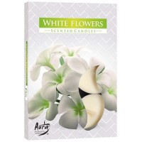 Свеча чайная ароматизированная Bispol Белые цветы 1.5 см 6 шт (p15-179)