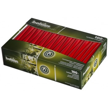 Свеча красная коническая Bolsius Professional 24.5 см 100 шт (s30-100-030Б)