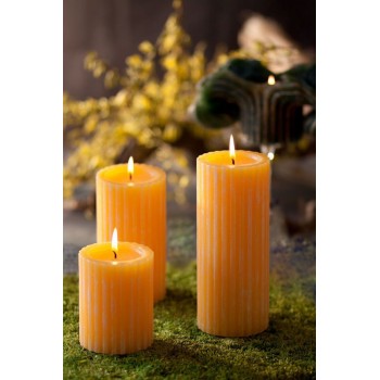 Свеча цилиндр цветочный 8х10 см 80х100мм. зеленая