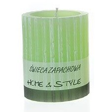 Свеча цилиндр цветочный 8х10 см 80х100мм. зеленая