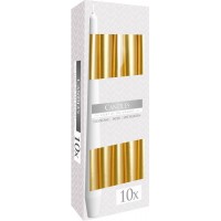 Свічка конічна золотиста 24,5 см 10 шт (s30-213)