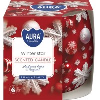Свеча новогодняя ароматическая в стекле Зимняя звезда 7 см (sn71s-13new)