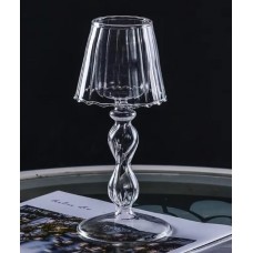 Лампа подсвечник стеклянная для чайной свечи прозрачная 19 см