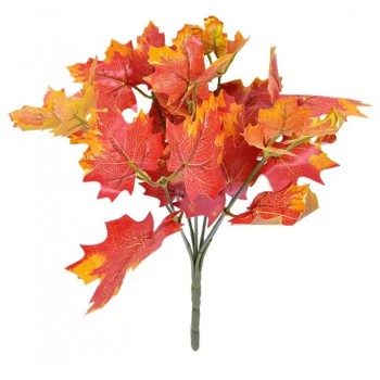 Ветка искусственный осенний кленовый лист 33 см.