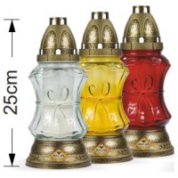 Лампадка в склі жовта 25 см (580-010)