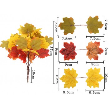 Гілка штучний осінній кленовий лист 37 см