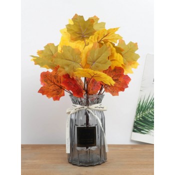 Гілка штучний осінній кленовий лист 37 см