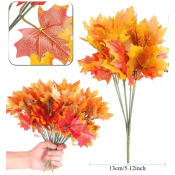 Ветка искусственный осенний кленовый лист 33 см.