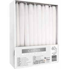 Свеча коническая белая Bispol 24,5 см 40 шт (s30-40-090)