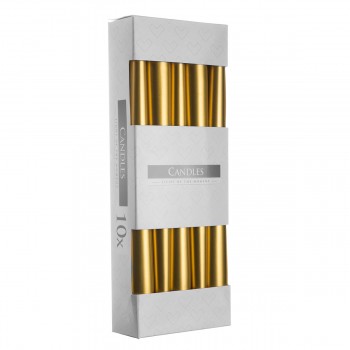 Свічка конічна золотиста 24,5 см 10 шт (s30-213)