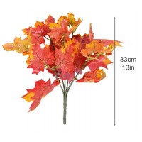 Ветка искусственный осенний кленовый лист 33 см.