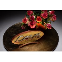 Свеча диск Love 185х12х90мм. 1шт. Цвет золотой.