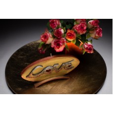 Свеча диск Love 185х12х90мм. 1шт. Цвет золотой.