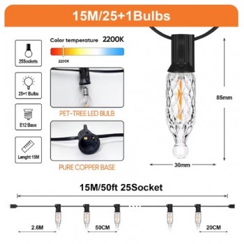 Гирлянда водонепроницаемая 10 м 15 ламп