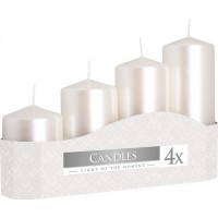 Свеча цилиндр перламутровая Bispol 4 шт (sw50/4-190)