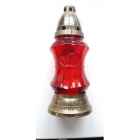 Лампадка в склі червона 25 см (580-030)