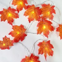 ​​​​​​​Світлодіодна гірлянда з кленовим листям на батарейках 3 м 20 led