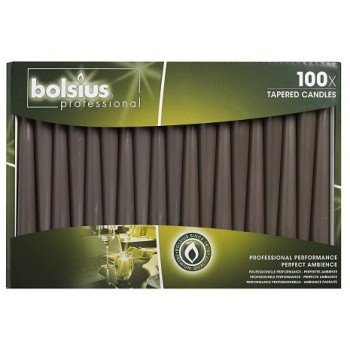 Свеча темно-серая коническая Bolsius Professional 24.5 см 100 шт (s30-100-070Б)