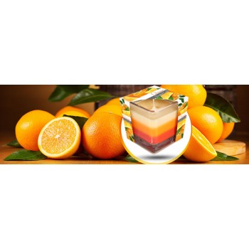 Свеча ароматизированная трехцветная Bispol Апельсин 8 см (snk80-63)