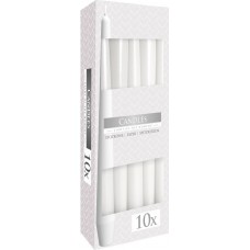 Свеча коническая белая Bispol 24,5 см 10 шт (s30-090)