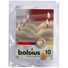 Плавающие свечи Bolsius белые 10 шт (пл10-090)