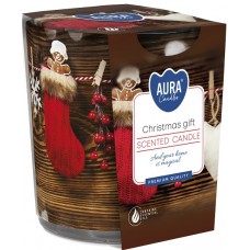 Свеча ароматизированная в стекле Рождественский подарок 7,8 см sn72s-07