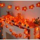 Светодиодная гирлянда кленовый лист на батарейках 4,5 м 30 led